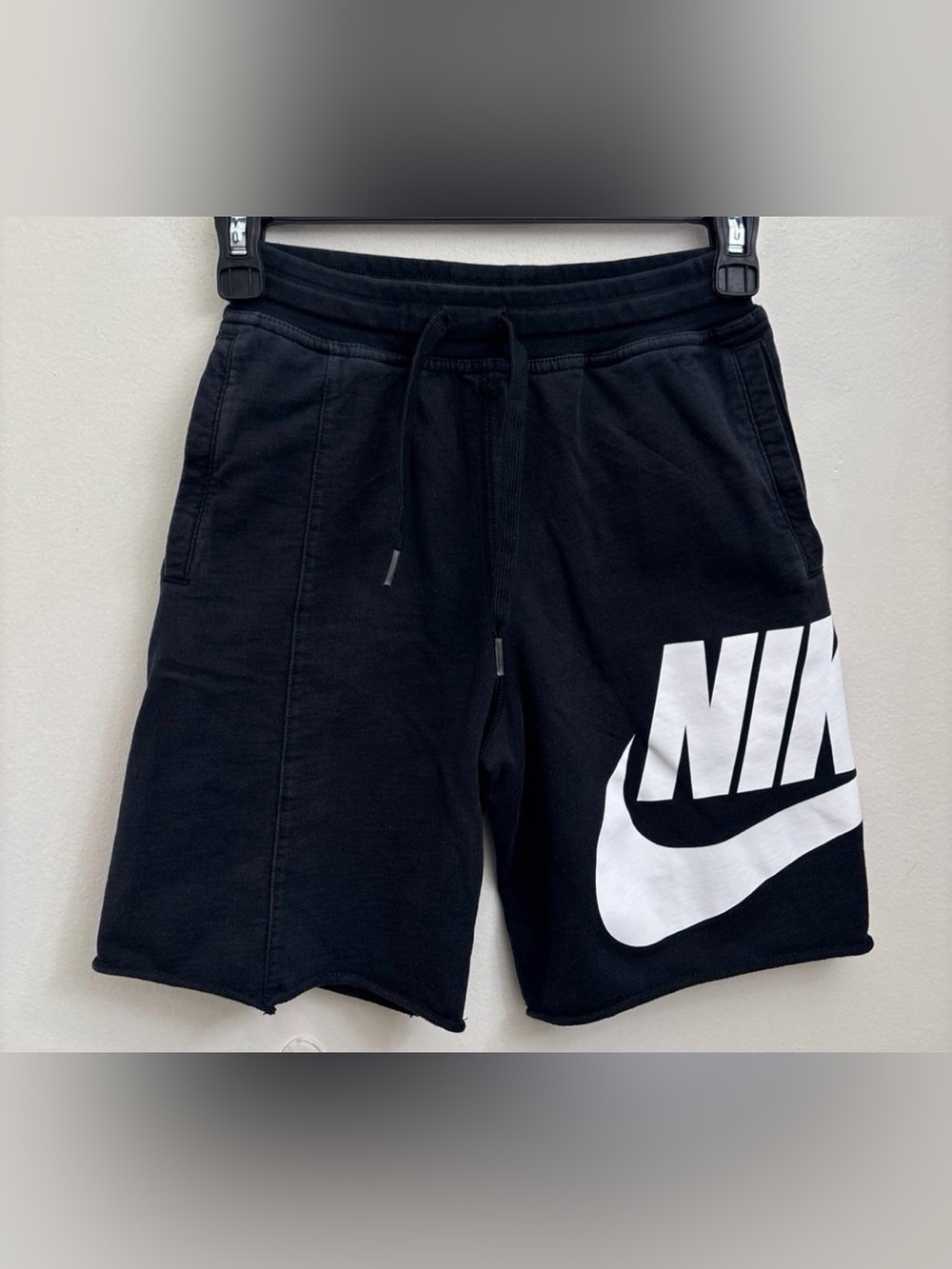Nike Black Athletic Shorts with White Swoosh